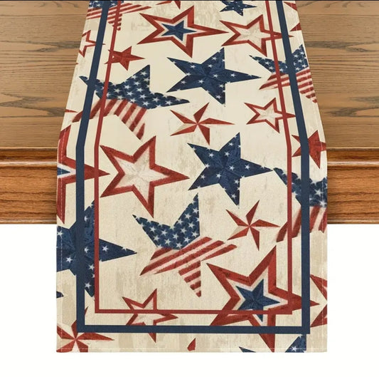 4th of July Stars Table Runner 13"x72"