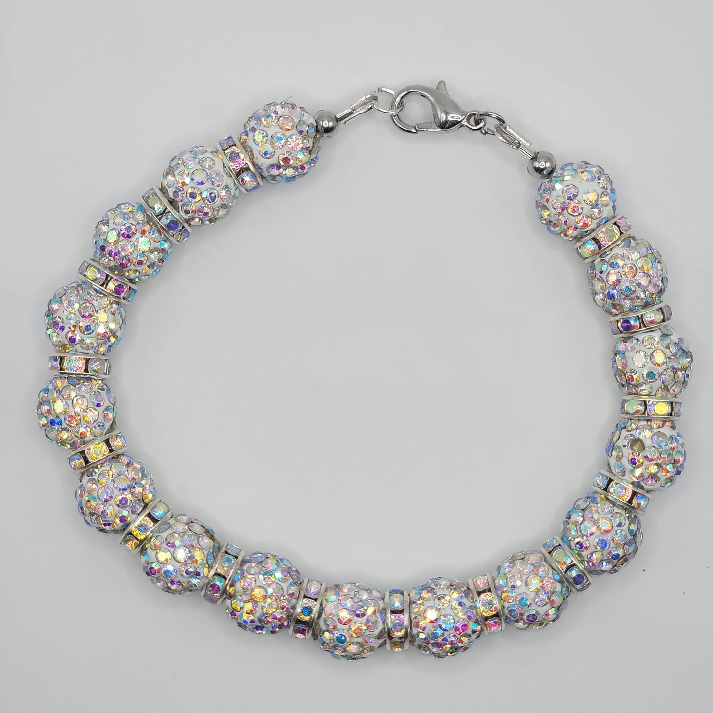 Handmade Clear Crystal Beaded Bracelet