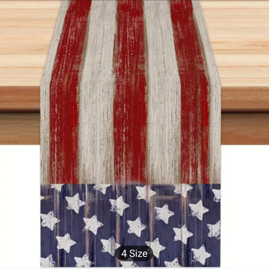 4th of July American Flag Table Runner 13"x72"