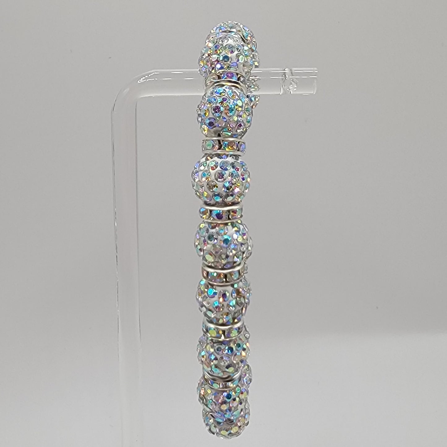Handmade Clear Crystal Beaded Bracelet