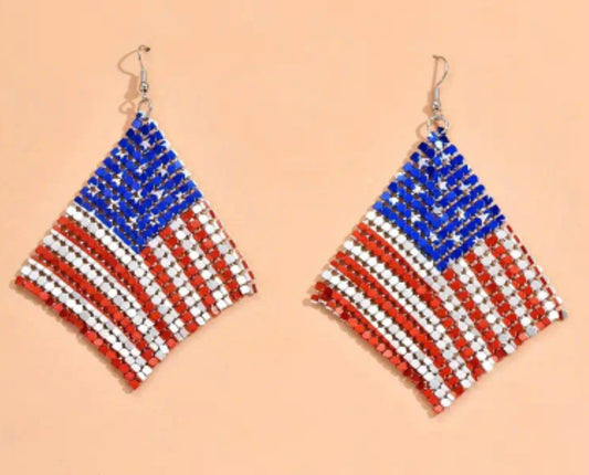 4th of July American Flag Earrings