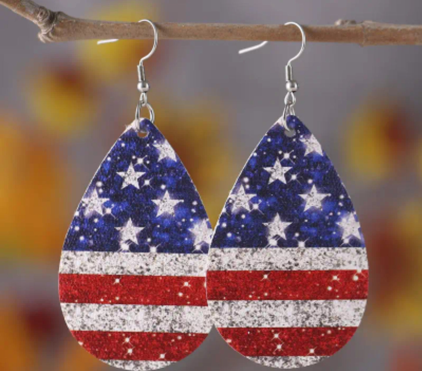 4th of July American Flag Earrings