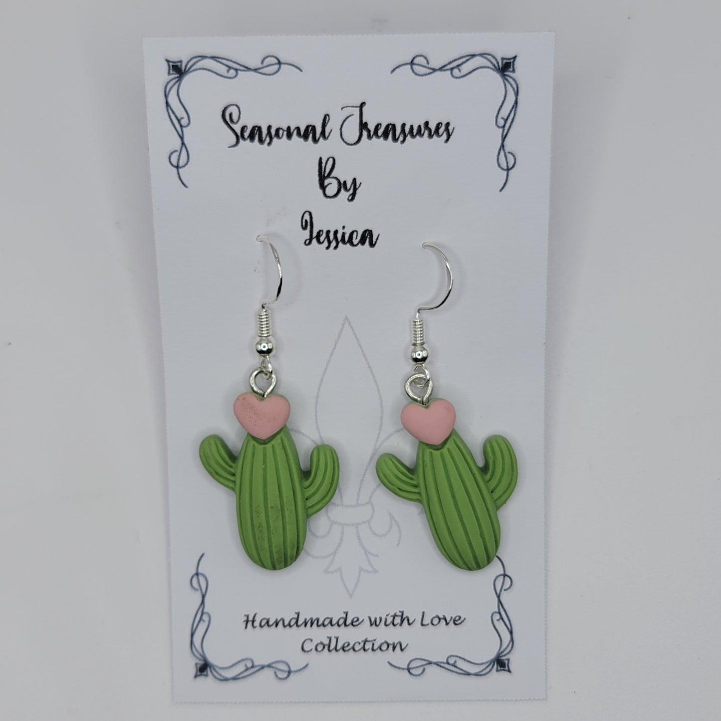 Handmade Cactus Earrings in Sterling Silver