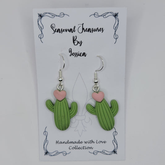 Handmade Cactus Earrings in Sterling Silver